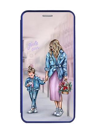 Чехол-книжка с рисунком для samsung galaxy а10s / a107 синий :: мама и дочь (принт 56)