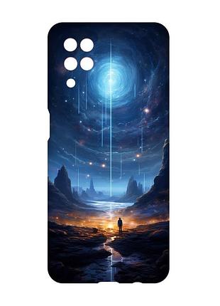 Чехол с розовыми боками на samsung galaxy a12 :: космос (принт 244)
