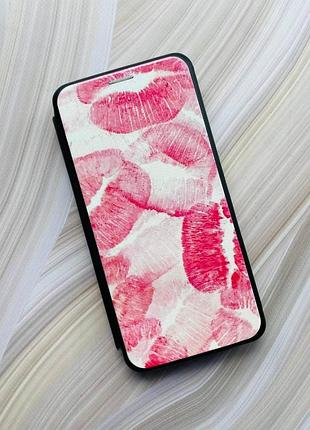 Чехол-книжка с рисунком для xiaomi redmi note 9 pro/9s/9 pro max чёрный :: поцелуйчики (принт 93) 2