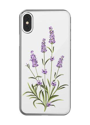Прозорий чохол на iphone x / xs :: гілочки лаванди (принт 266)