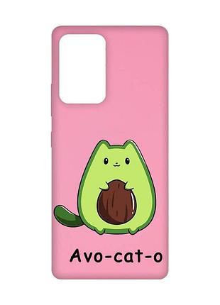 Матовий рожевий чохол на samsung galaxy a52 :: котик авокадо (принт 306)