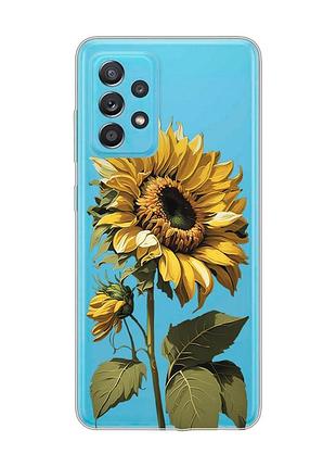 Прозрачный чехол на samsung galaxy a52 :: подсолнечник (принт 274)
