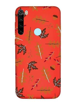 Матовий червоний чохол на xiaomi redmi note 8t :: осінь (принт 107)
