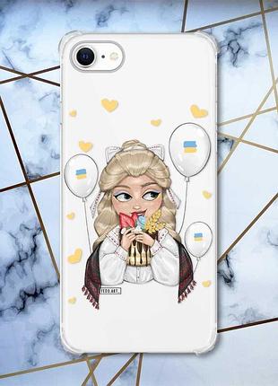 Чохол з потовщеними кутами на iphone 7/ 7s/ 8/ 8s :: українка з солодощами (патріотичний принт 175)