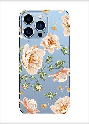 Прозрачный чехол на iphone 13 pro max :: цветы пастельные (принт 277)