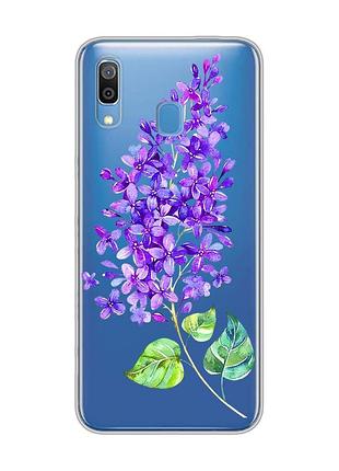 Прозорий чохол на samsung galaxy a30 (2019)/a20 (2019) гілочка бузку (принт 280)