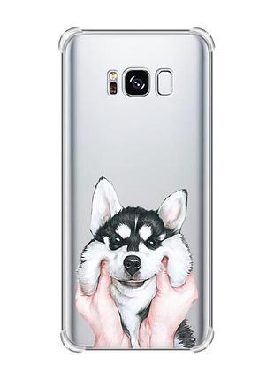 Чехол с утолщёнными углами на samsung galaxy s8 :: мордочка (принт 121)