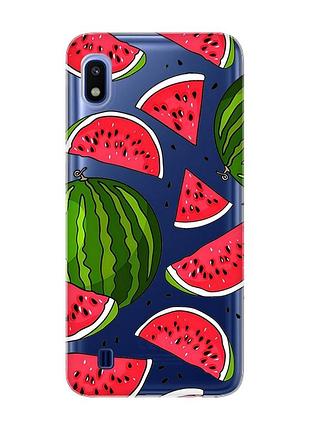 Прозрачный чехол на samsung galaxy a10 (2019) a105 :: арбузы (принт 341)