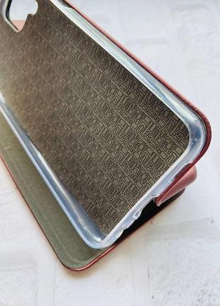 Чехол книжка с рисунком для samsung galaxy a12 бордовый :: девушка в зеленом (принт 224) 2