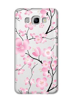 Прозрачный чехол на samsung galaxy j7(2016) j710 :: цветущая сакура (принт 282)