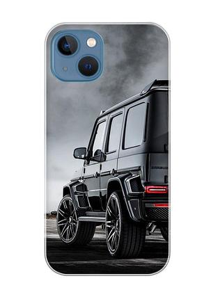 Магнитный чехол на iphone 13 (6.1) с поддержкой magsafe :: авто чёрное (принт 235)