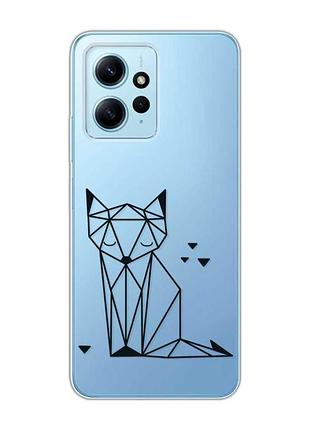 Прозрачный чехол на xiaomi redmi note 12 4g лиса (принт 126)