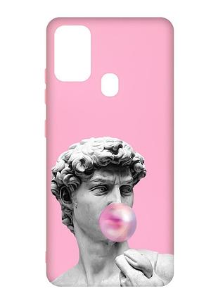 Матовый розовый чехол на samsung galaxy m30s/m21 :: скульптура (принт 352)