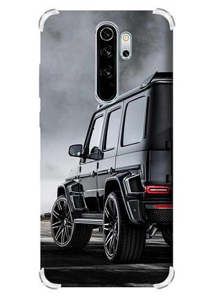 Чехол с утолщёнными углами на xiaomi redmi note 8 pro :: авто чёрное (принт 235)