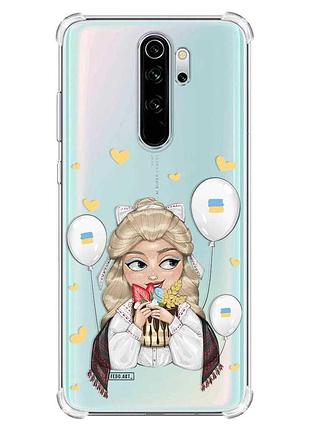 Чохол з потовщеними кутами на xiaomi redmi note 8 pro :: українка з солодощами (патріотичний принт 175)