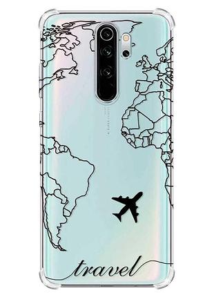 Чохол з потовщеними кутами на xiaomi redmi note 8 pro :: карта. контур (принт 330)