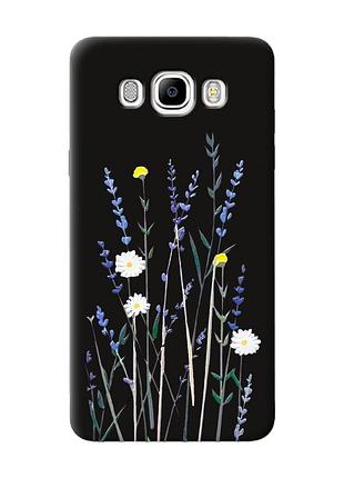 Матовый черный чехол на samsung galaxy j7(2016) j710 :: полевые цветы (принт 270)