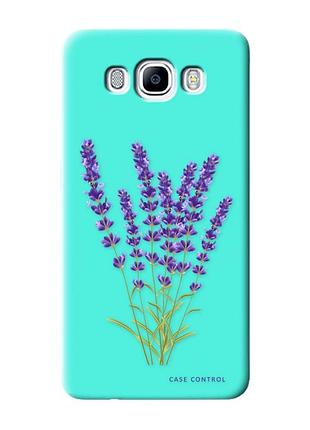 Матовый бирюзовый чехол на samsung galaxy j7(2016) j710 :: лаванда (принт 28)