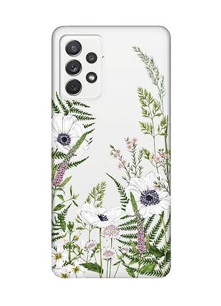 Прозрачный чехол на samsung galaxy a72 (a725) :: цветы полевые (принт 363)