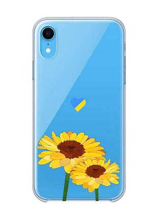 Прозрачный чехол на iphone xr :: желтые цветы (принт 364)