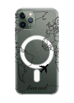 Магнитный чехол на iphone 12/12 pro с поддержкой magsafe :: карта. контур (принт 330)