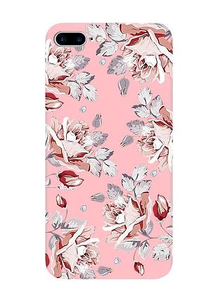 Матовий рожевий чохол на iphone 7 plus/8 plus :: фон троянди (принт 273)