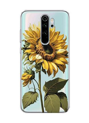 Прозрачный чехол на xiaomi redmi note 8 pro :: подсолнечник (принт 274)