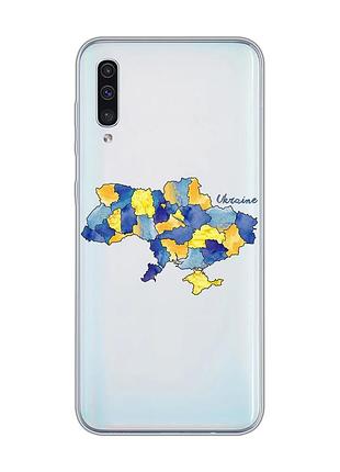 Прозорий чохол на samsung galaxy a50 (2019) a505 :: карта україни (принт 261)