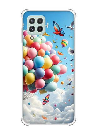 Чехол с утолщёнными углами на samsung galaxy a22 5g / a22s 5g :: воздушные шарики (принт 365)
