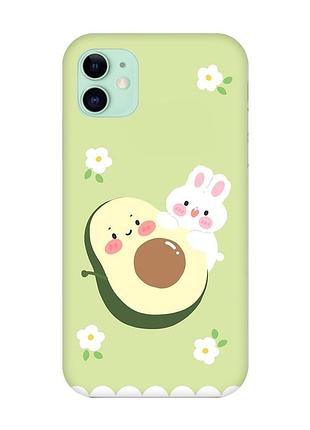 Чехол на iphone 11 :: авокадо и зайчонок (принт 311)
