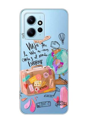 Прозрачный чехол на xiaomi redmi note 12 4g настроение путешествовать (принт 329)