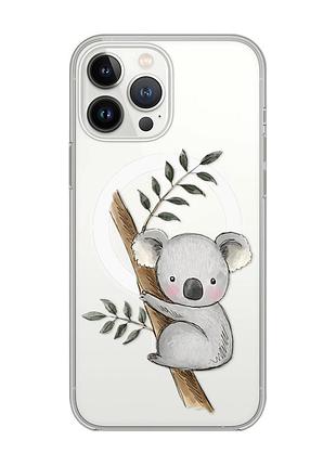 Магнітний чохол на iphone 14 pro max із підтримкою magsafe :: коала (принт 132)