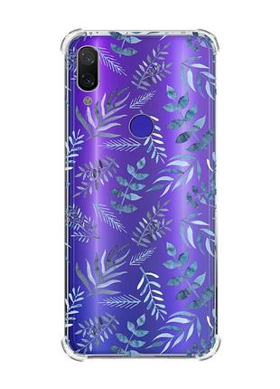 Чохол з потовщеними кутами на xiaomi redmi note 7/7 pro :: рослинний фон /принт 276/