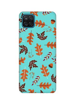 Матовый бирюзовый чехол для samsung galaxy a12 :: осень (принт 107)