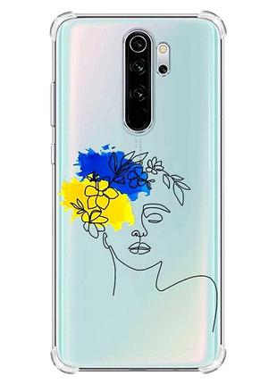Чохол з потовщеними кутами на xiaomi redmi note 8 pro :: українка арт (принт 3)