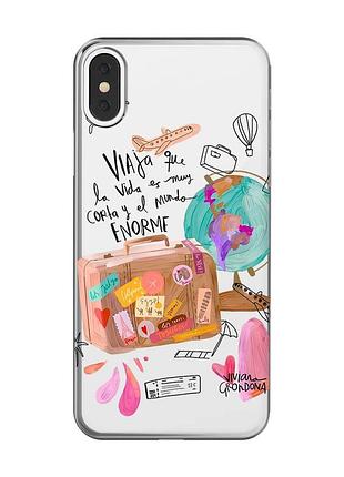 Прозорий чохол на iphone x / xs :: настрій подорожувати (принт 329)