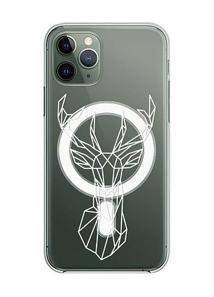 Магнитный чехол на iphone 12/12 pro с поддержкой magsafe :: олень (принт 129)