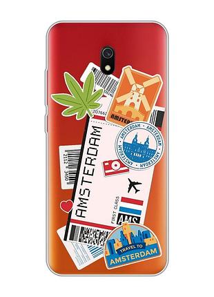 Прозрачный чехол на xiaomi redmi 8a :: путешествия. амстердам (принт 327)