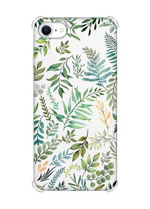 Чехол с утолщёнными углами для iphone 7/ 7s/ 8/ 8s :: растительный фон (принт 377)