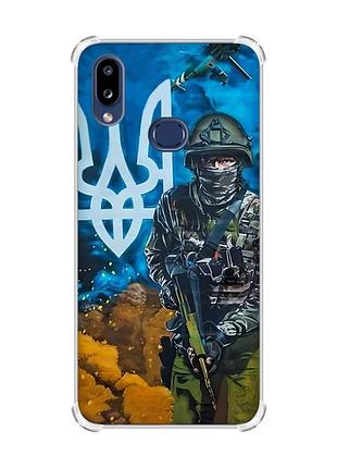 Чехол с утолщенными углами на samsung galaxy a10s (a107) :: защитник (патриотический принт 349)
