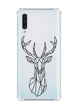 Чохол з потовщеними кутами на samsung galaxy а50 (2019) а505 :: олень (принт 128)