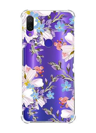 Чохол з потовщеними кутами на xiaomi redmi note 7/7 pro :: квітковий малюнок /принт 272/