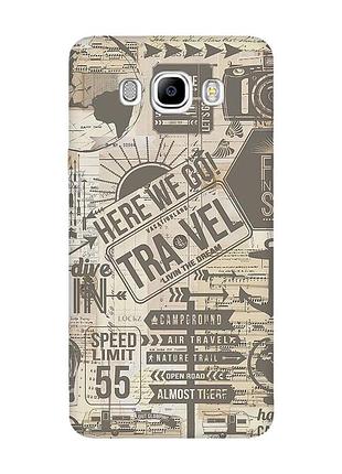 Матовый чехол с черными боками на samsung galaxy j7(2016) j710 :: путешествия (принт 324)