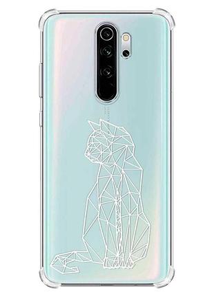 Чехол с утолщёнными углами на xiaomi redmi note 8 pro :: кошечка (принт 125)