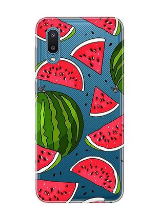 Прозорий чохол на samsung galaxy a02/a022 (2021) :: кавуни (принт 341)