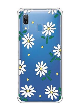 Чохол з потовщеними кутами на samsung galaxy a30 (2019)/a20 (2019) ромашки (принт 368)