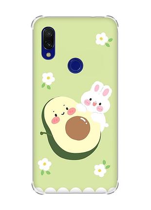 Чохол з потовщеними кутами на xiaomi redmi 7 :: авокадо і зайченя /принт 311/