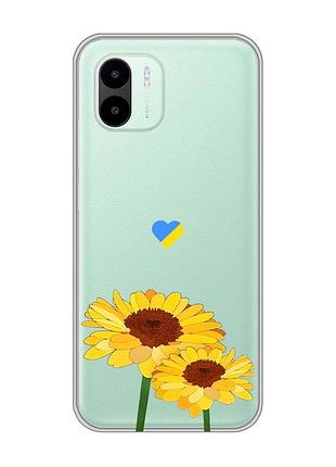 Прозрачный чехол на xiaomi redmi a1 :: желтые цветы (принт 364)