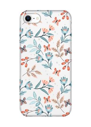 Прозрачный чехол для iphone 7, 8 :: цветочный фон (принт 370)