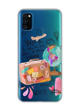 Прозрачный чехол на samsung galaxy m30s/м21 :: настроение путешествовать (принт 329)